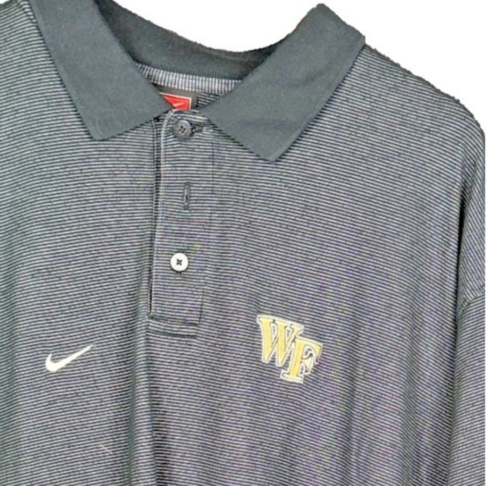 Nike Team Wake Forest Demon Deacons Polo Shirt Men XL Dri-Fit Black